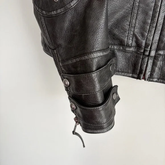 Free People We The Free Jesse Vegan Faux Leather Biker Moto Jacket - Picture 5 of 13